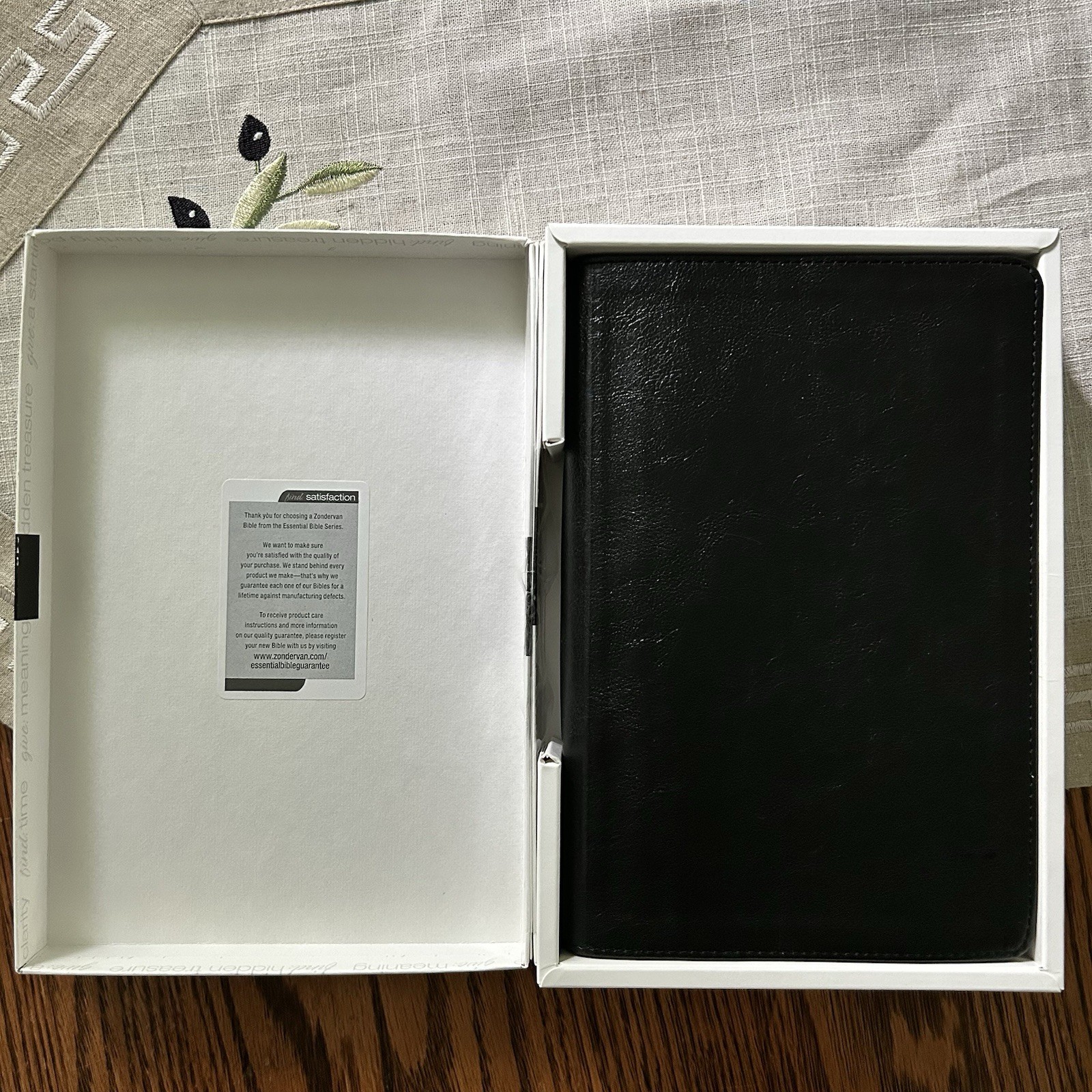 The Holy Bible King James Larger Print Black Italian Duo-Tone Zondervan Boxed