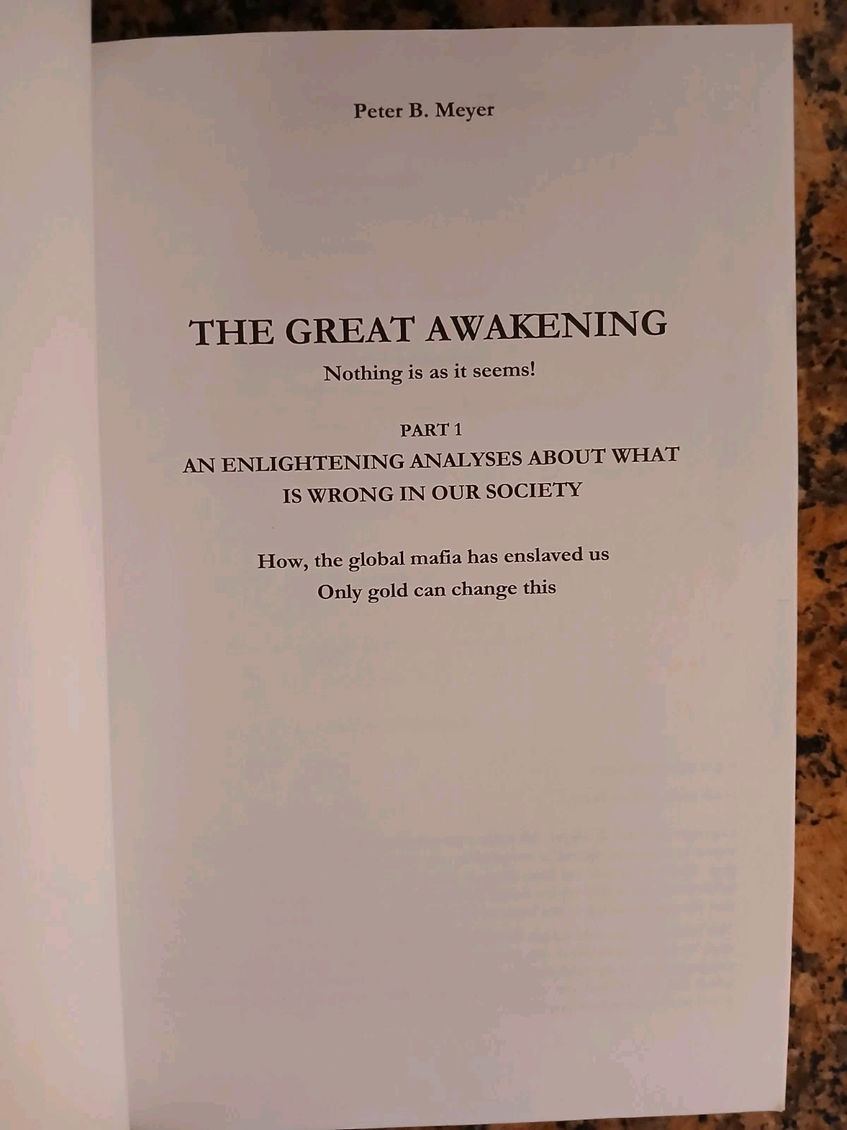 The Great Awakening Part 1 PB Peter Meyer 2019 Nothing Is As It Seems VGC