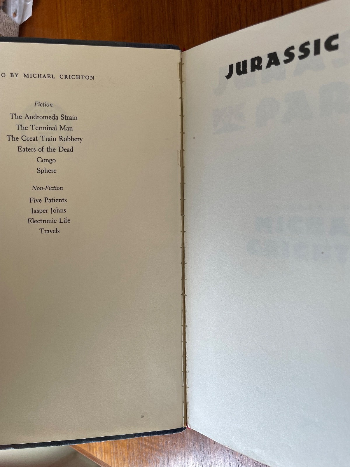Jurassic Park, Michael Crichton (1990, HC) First Trade Edition First Printing
