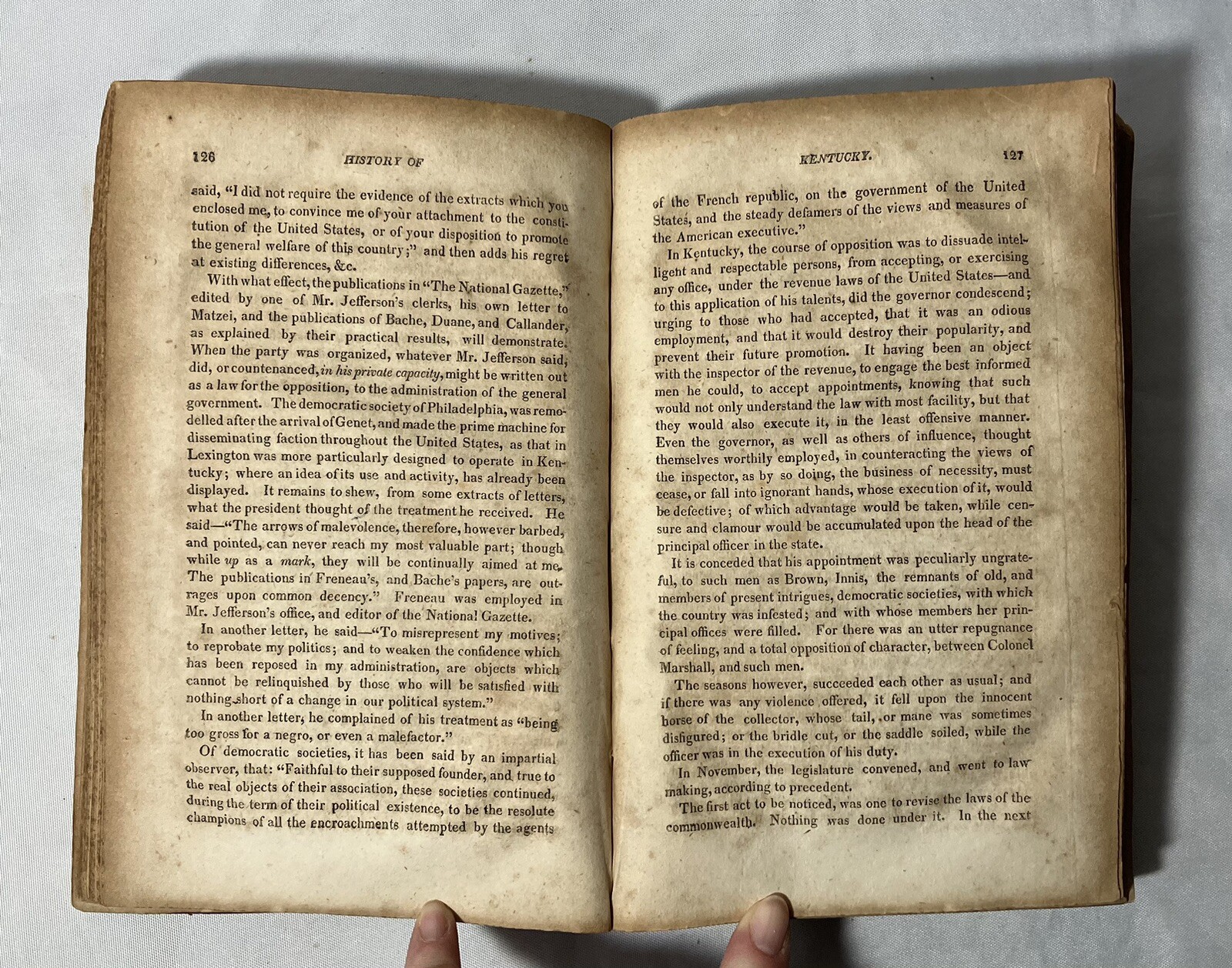 The History of Kentucky Hardcover Book, Vol II, by H. Marshall, 1824, 1st Ed.