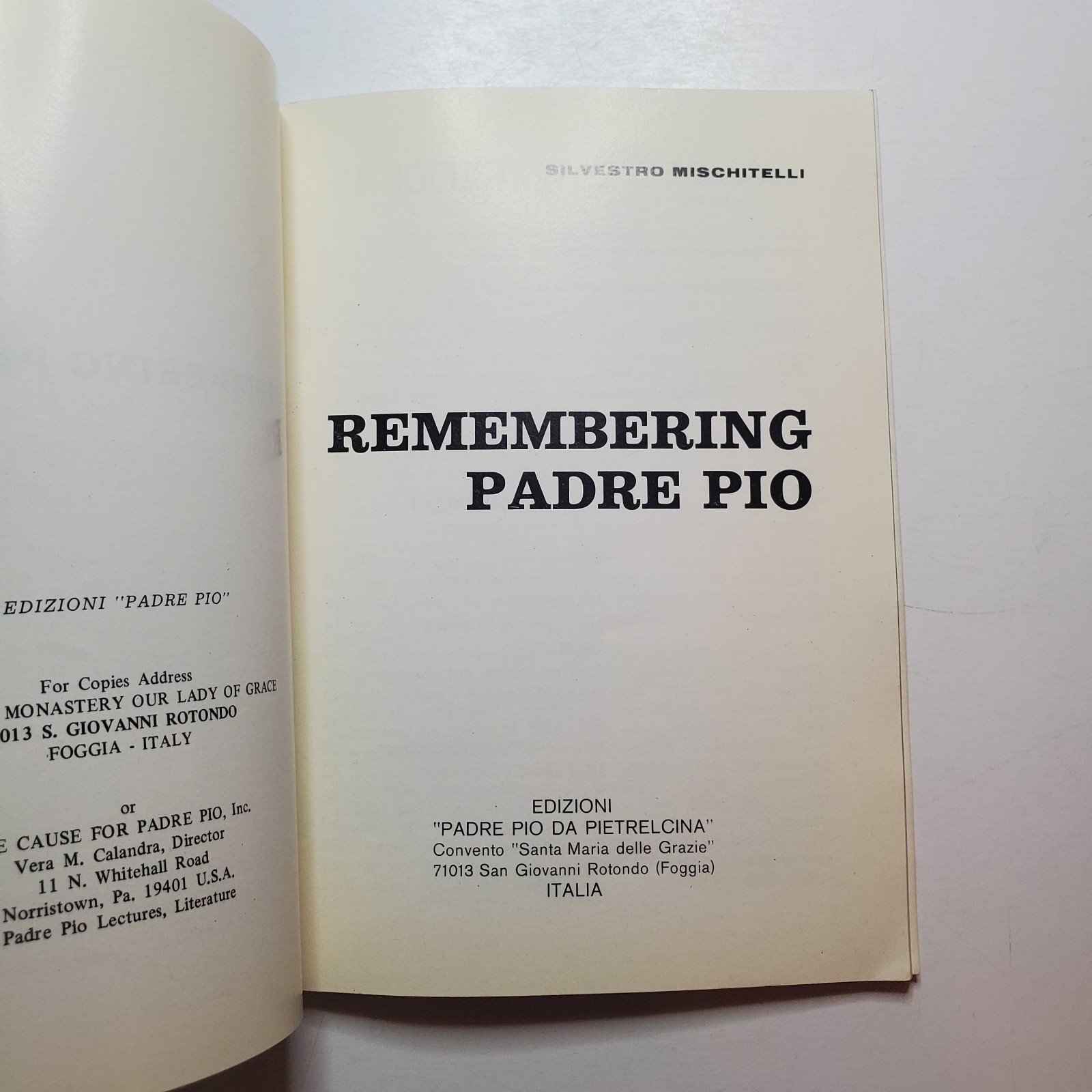 VTG Remembering Padre Pio Our Lady Of Grace Monastery Convent PB Italian Father