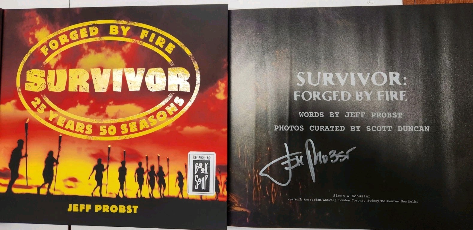 AUTOGRAPHED Jeff Probst SIGNED Book Survivor Forged By Fire 1st Ed * NOT TIPPED