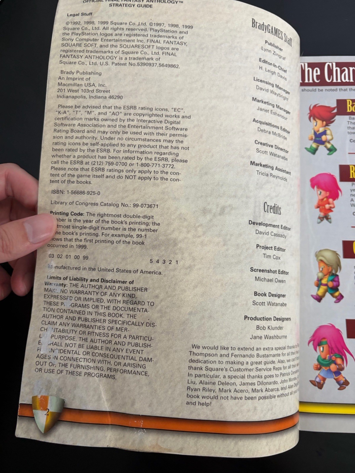 Final Fantasy Anthology Walkthrough Brady Games Strategy Guide Water Damage