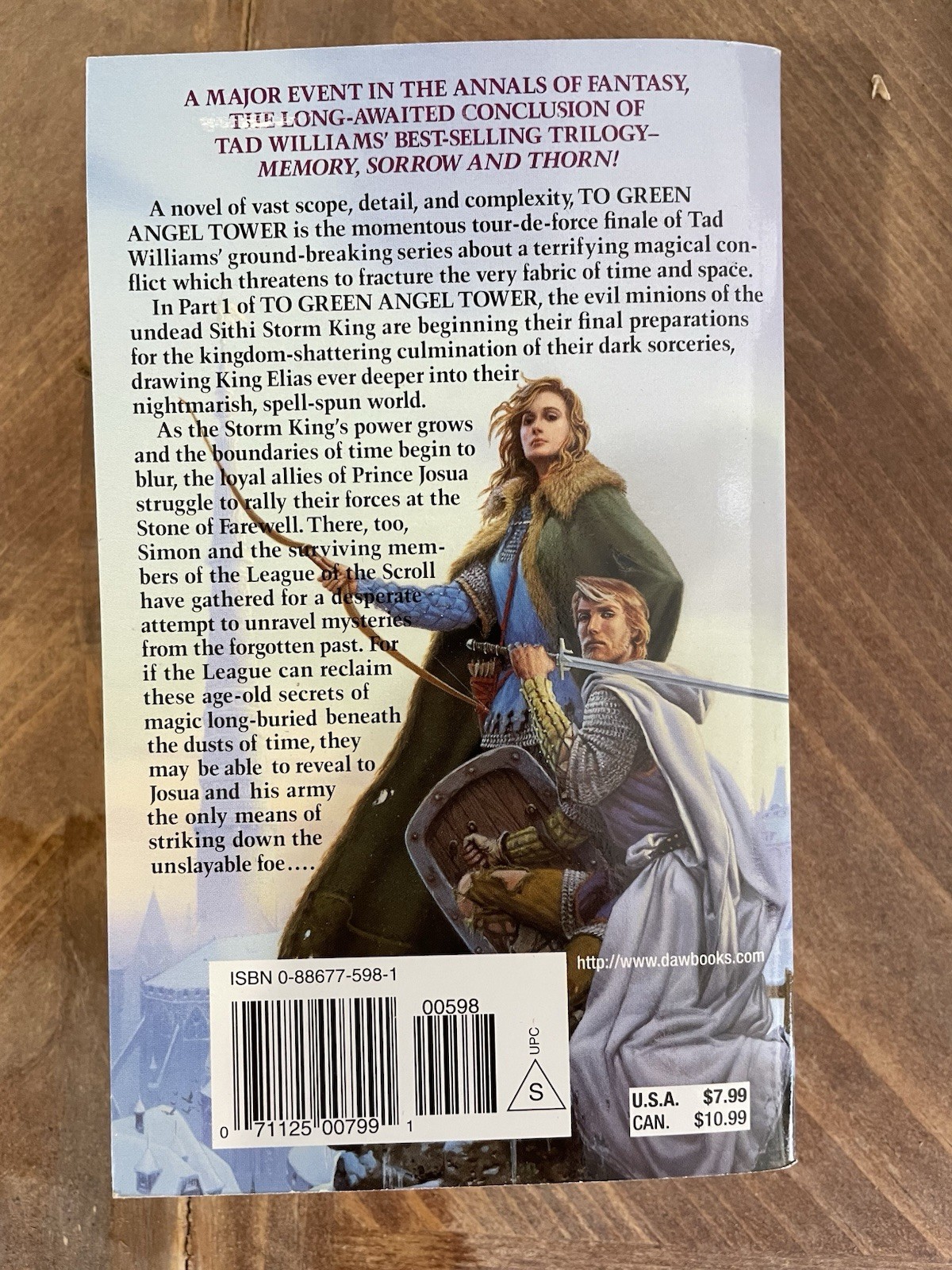 Tad Williams To Green Angel Tower Part 1 Memory, Sorrow & Thorn PB Fantasy DAW