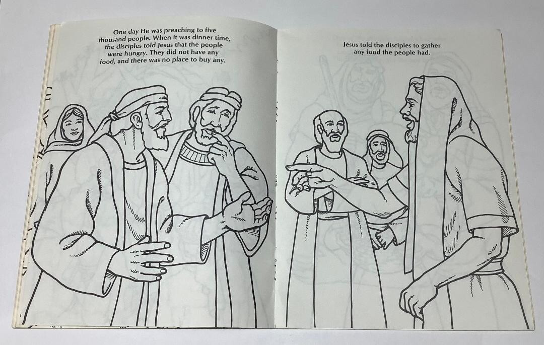 Vintage Life of Jesus Bible Story Coloring Book Warner Press 1988
