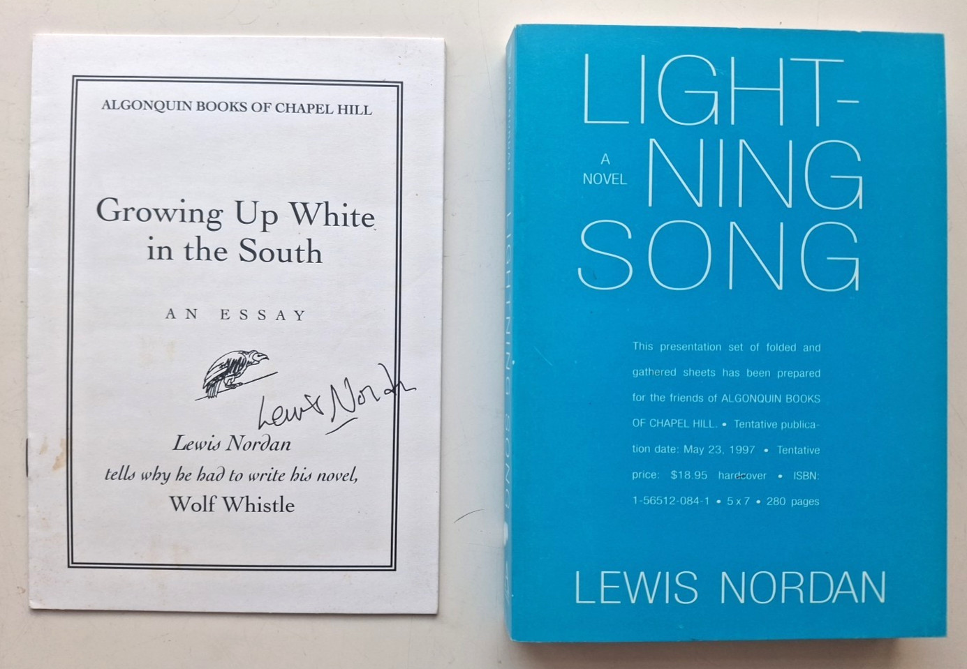 2 by Lewis Norden: Promotional Booklet (Signed) + Lightning Song ARC (Unsigned)