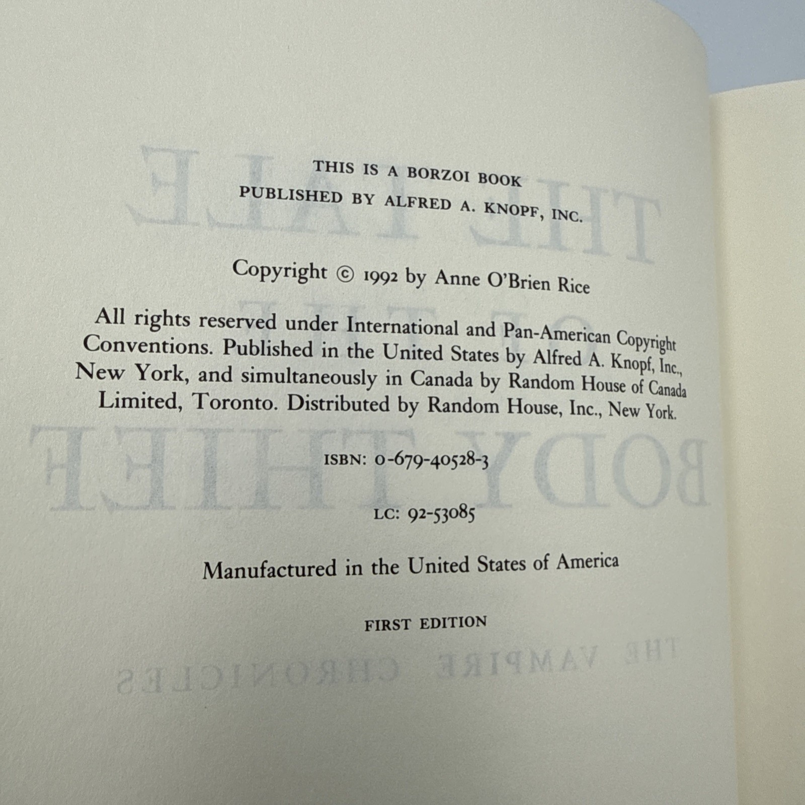 Anne Rice Originals First Edition First Printing of 5 Hard Back, 1 Soft Back Lot
