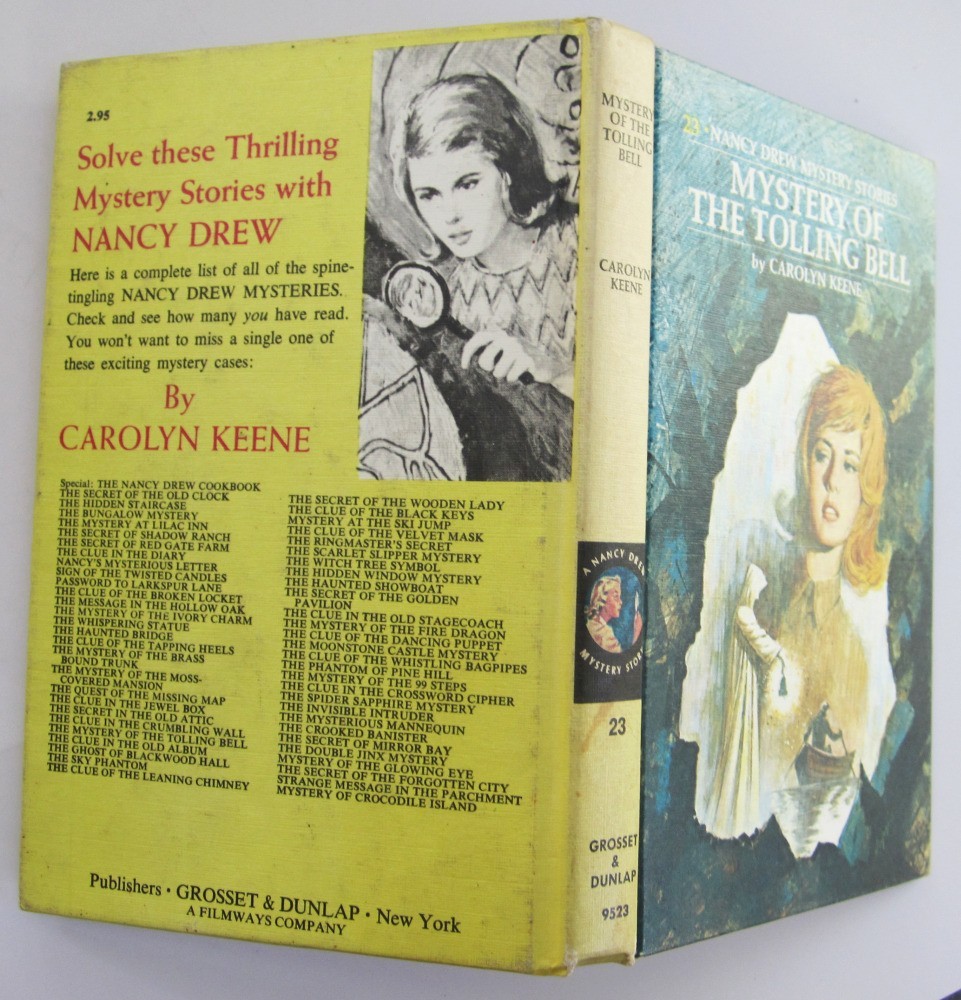 Nancy Drew Mystery of Tolling Bell Book 1978 Edition 23 Hardcover White Multi II