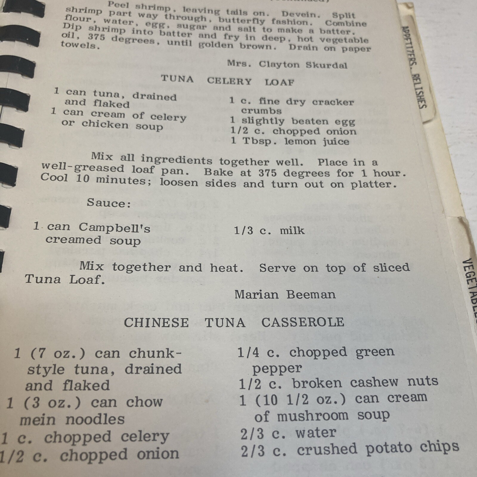 Cherished Recipes Ringbound CookBook Evangelical Church Women Broadview, MT