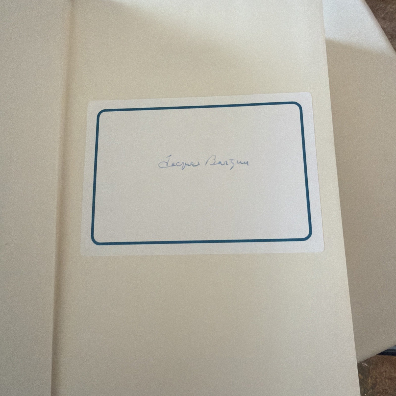 From Dawn to Decadence Jacques Barzun 16th Printing SIGNED Bookplate HC DJ