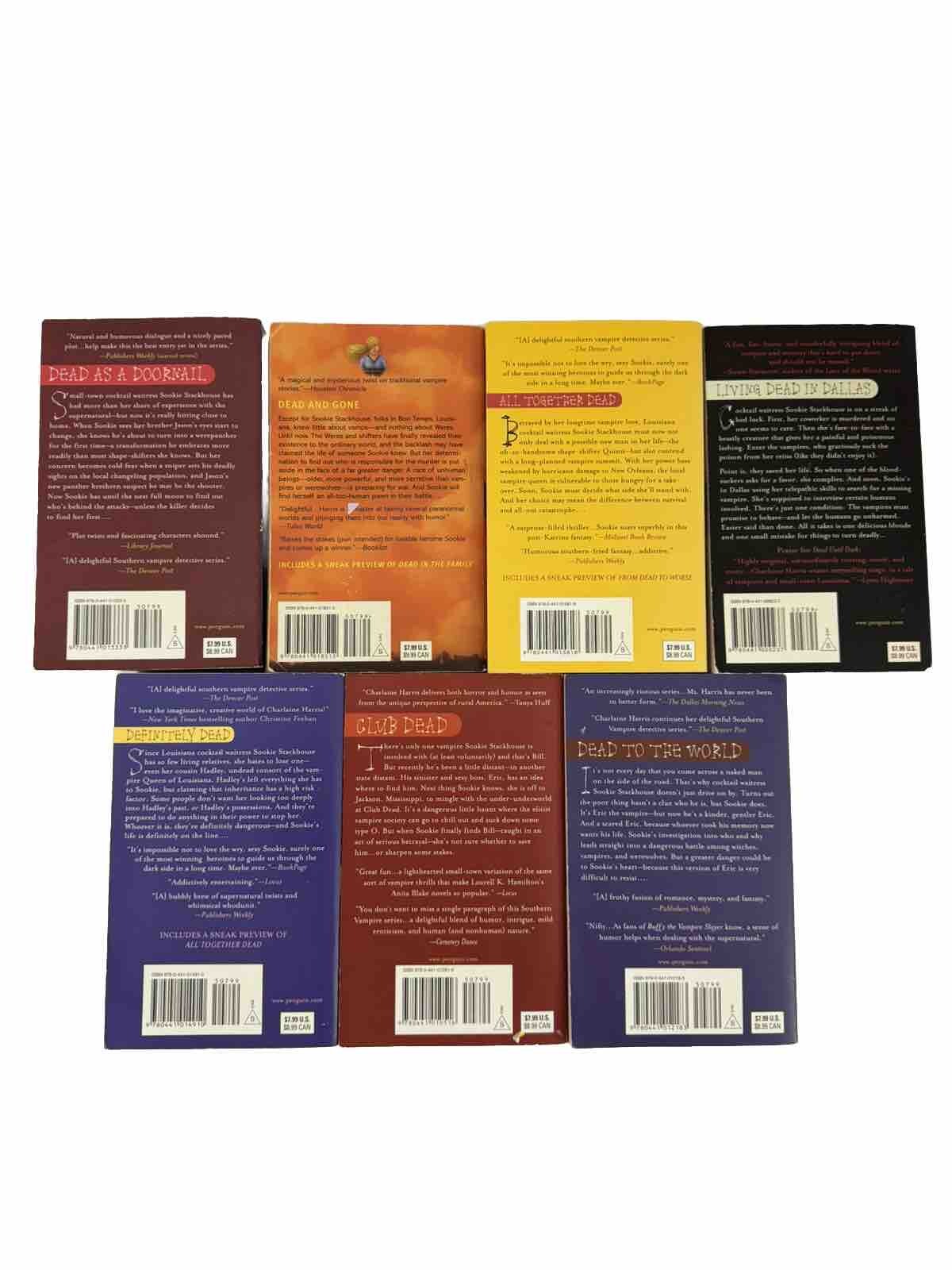 Lot of 7 Charlaine Harris Sookie Stackhouse True Blood Series 2-7 & 9 P/B