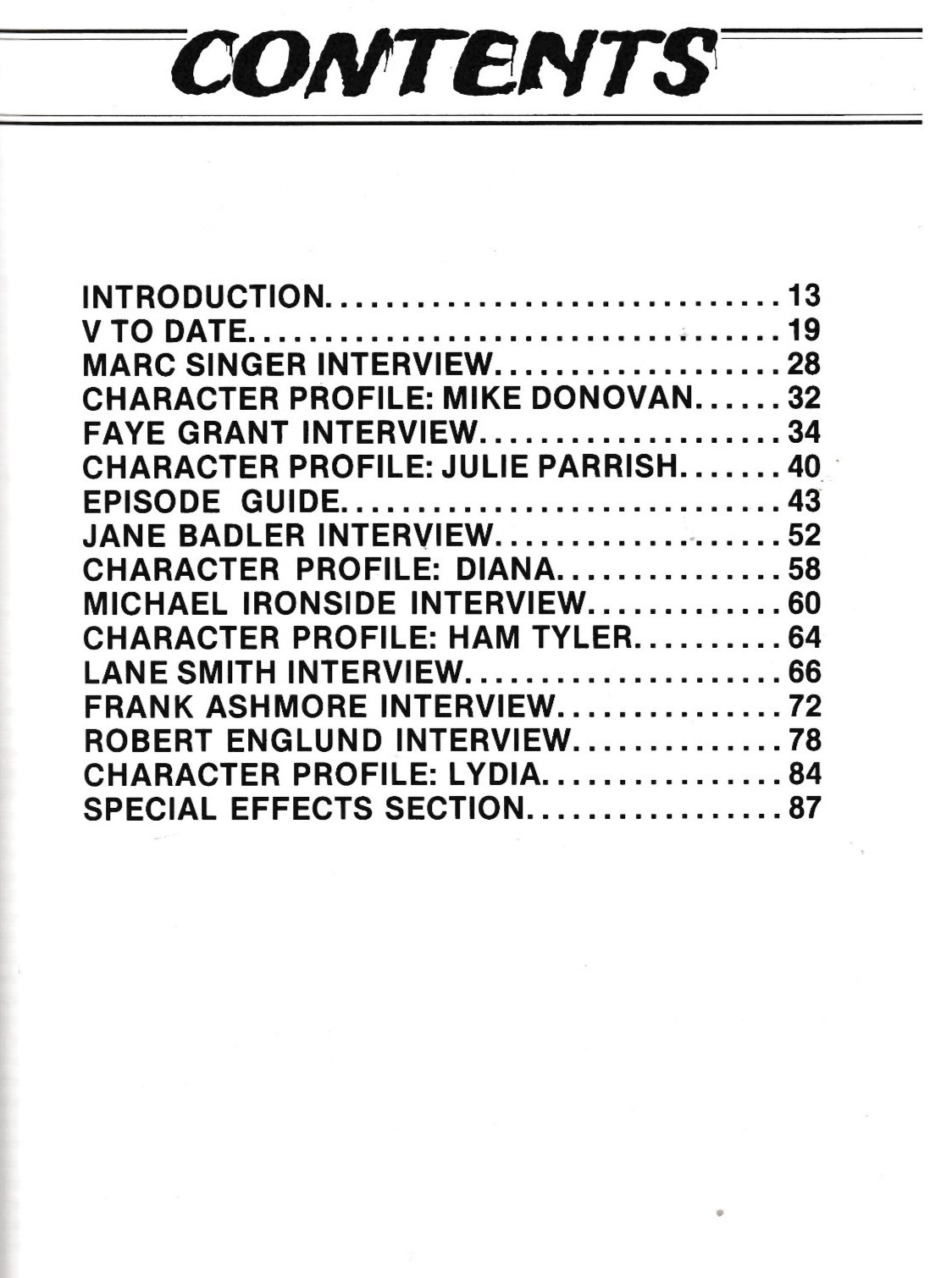 THE V FILES BOOK ONE: THE ARRIVAL (1985) 1st printing 100 pages plus typescripts