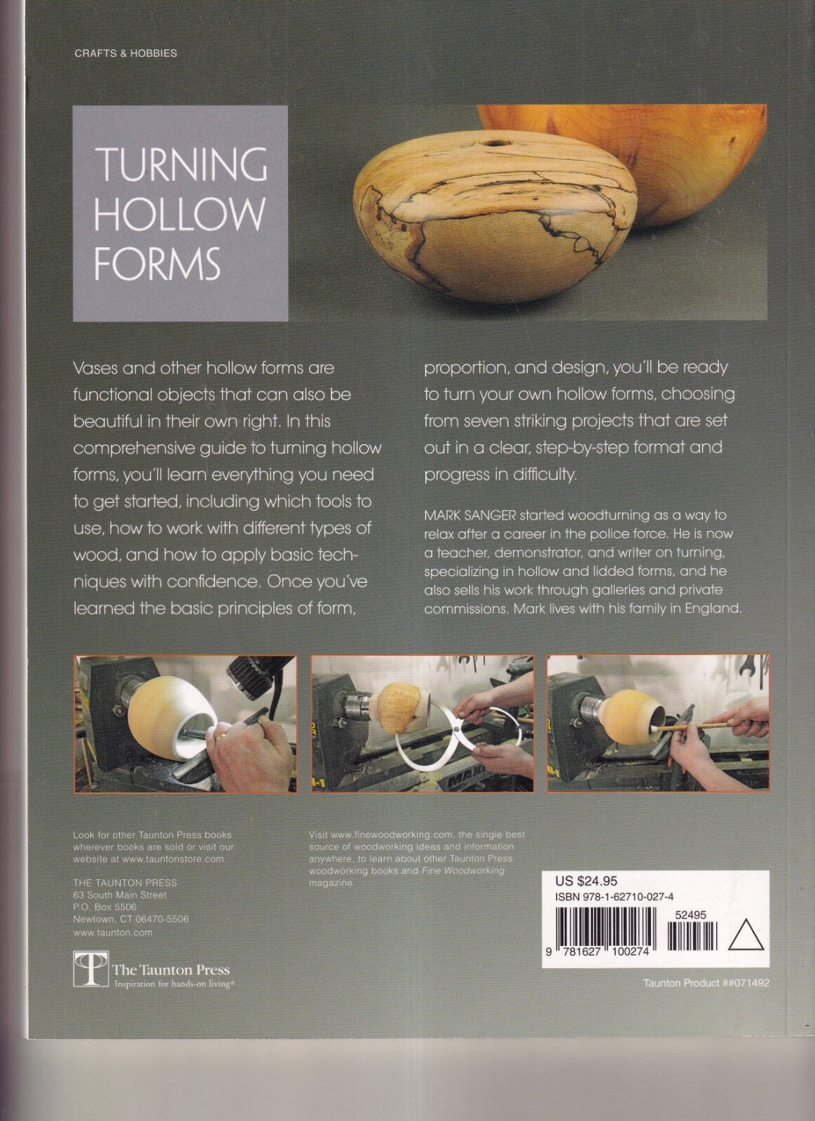 TURNING HOLLOW FORMS: TECHNIQUES AND PROJECTS By Mark Sanger 2014 Softcover){A4}