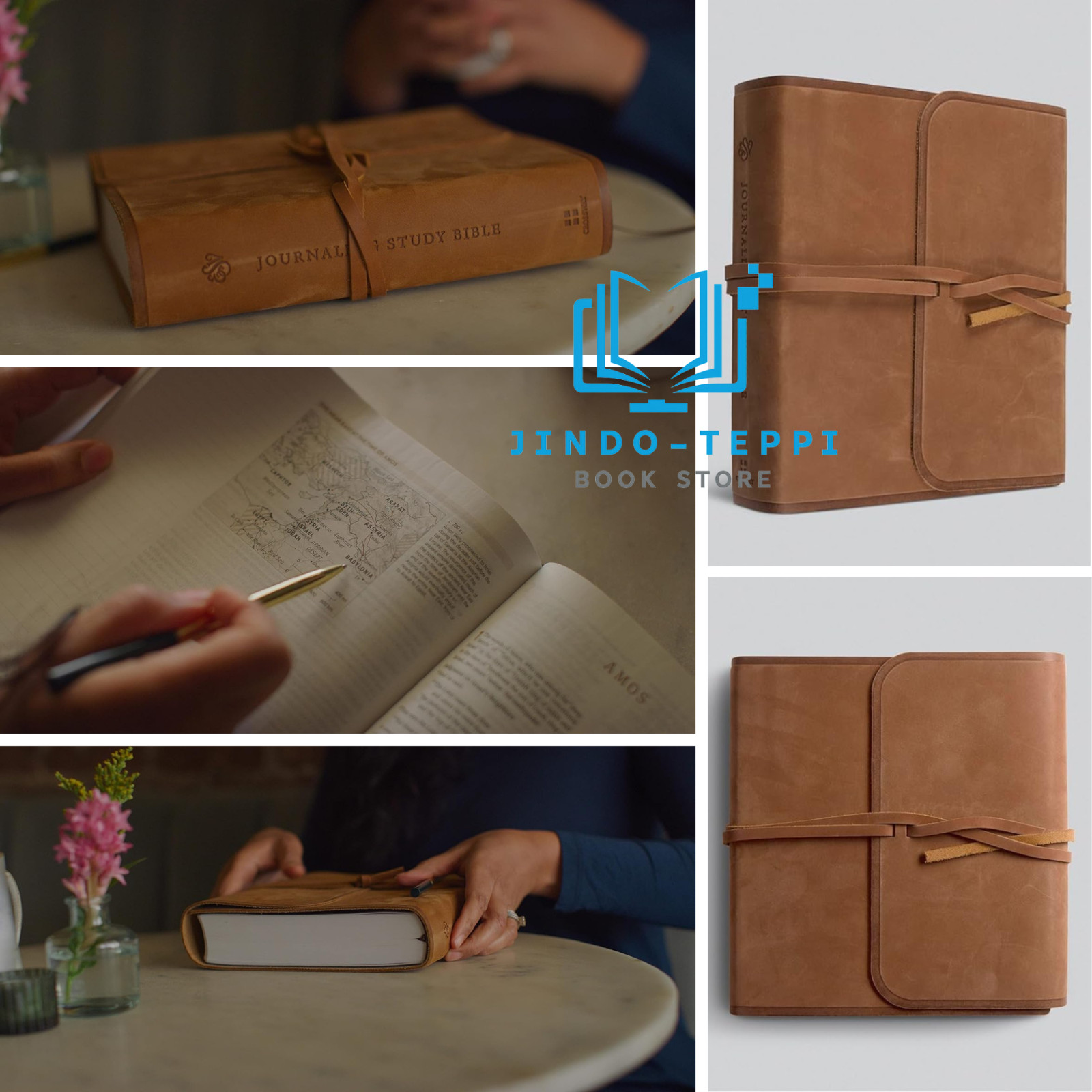 ESV Journaling Bible Leather Brown Strap 9781433582462 Wide Margin