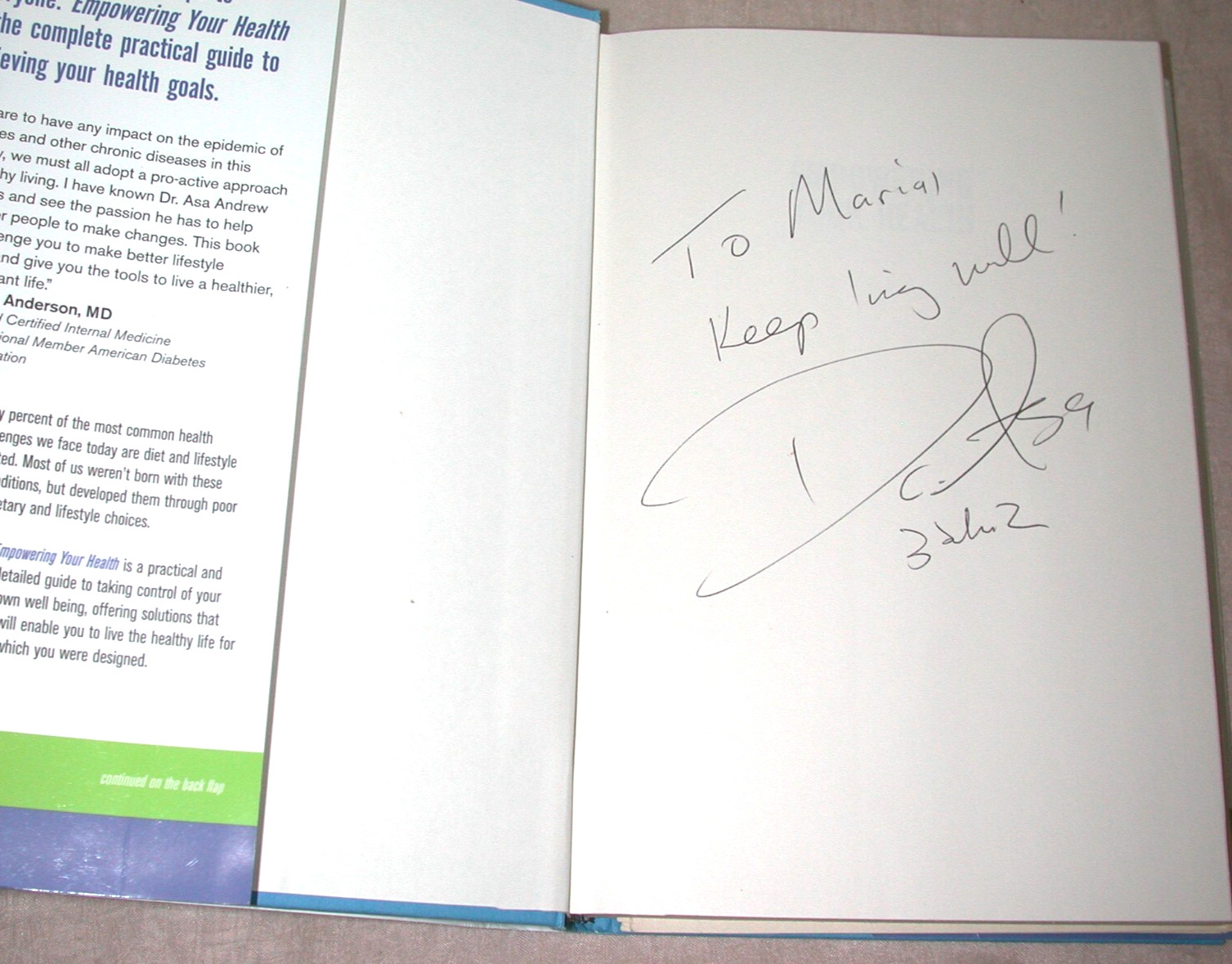 Empowering Your Health by ASA Andrew M.D. 2007 HC First Signed! Naturopathy