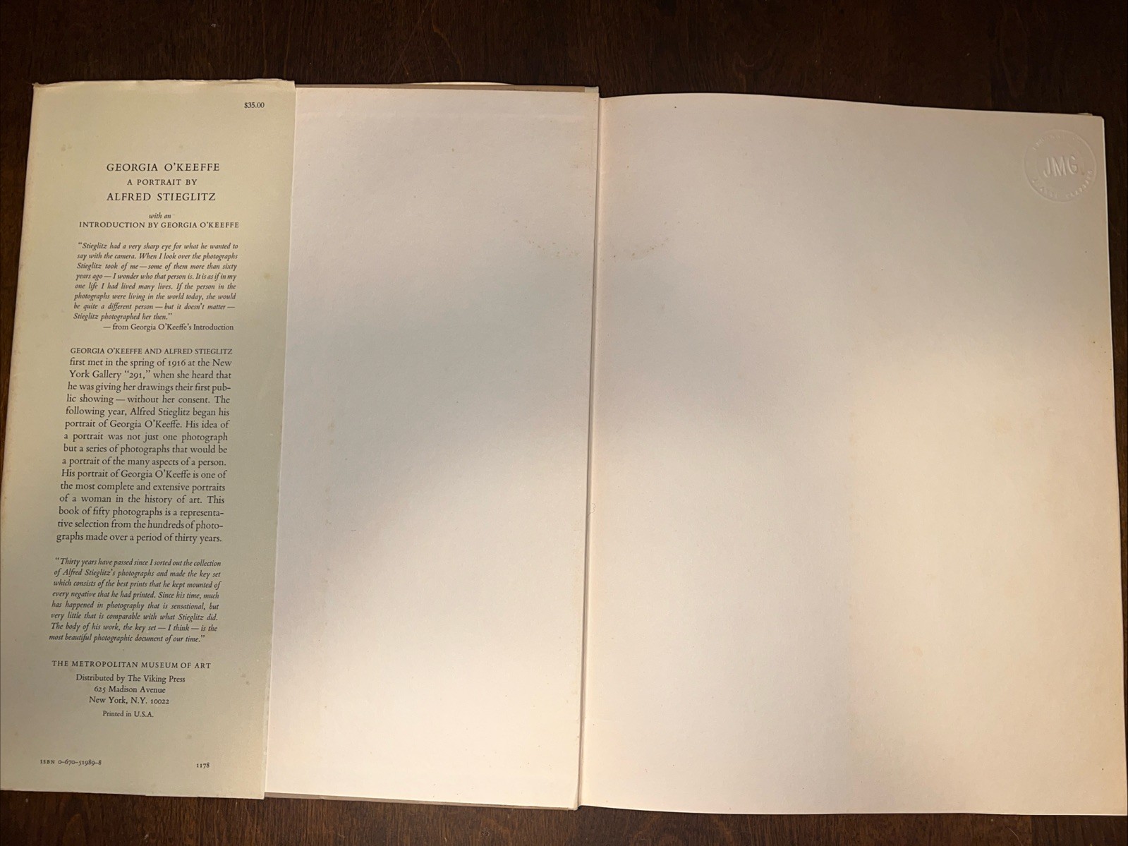 Georgia O’Keeffe : A Portrait by Alfred Stieglitz 1st EDITION – Read Description