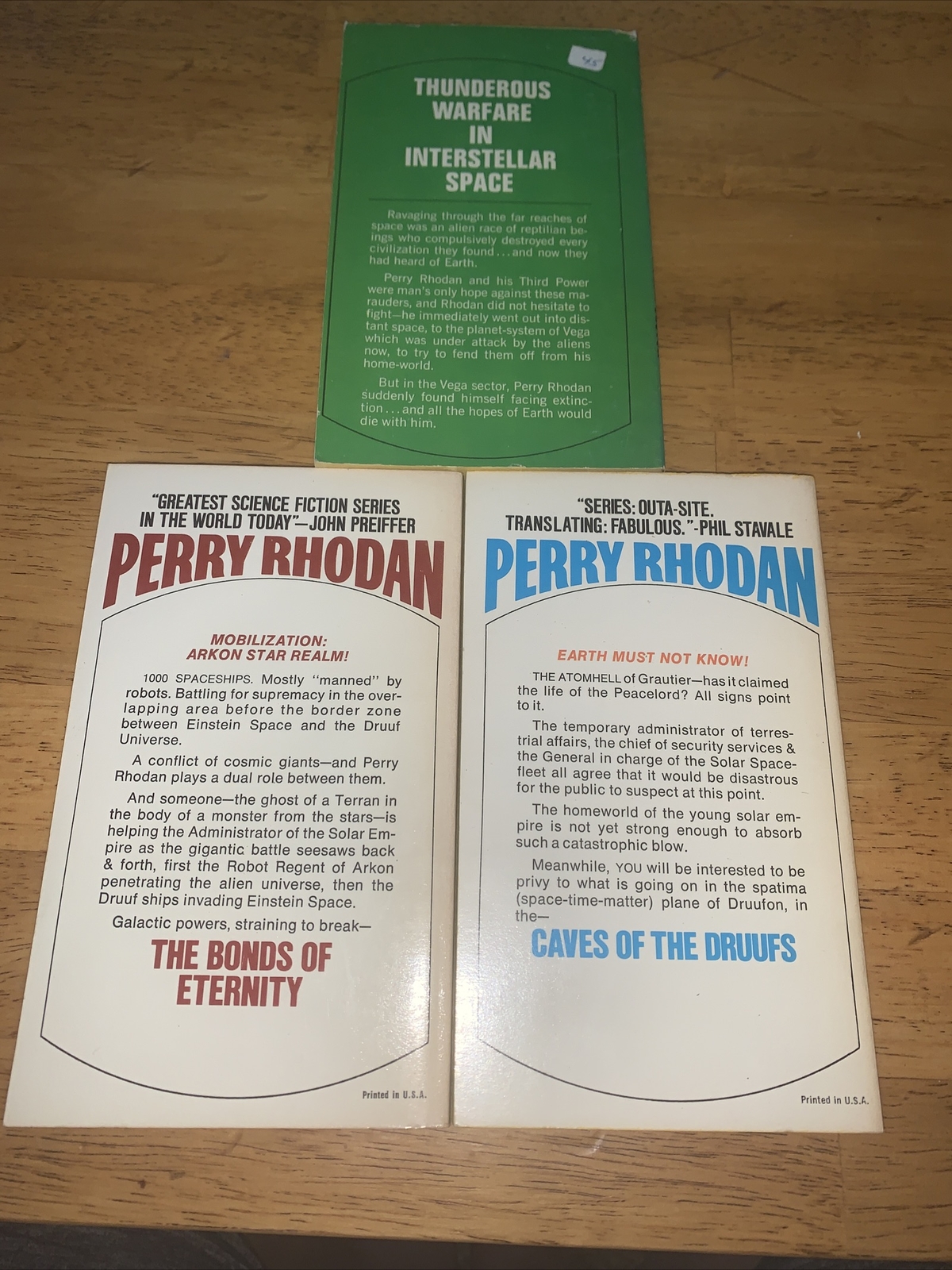 PERRY RHODAN LOT OF 3 ACE PAPERBACK BOOKS #5,69,72 Vintage Caves Of The Druufs