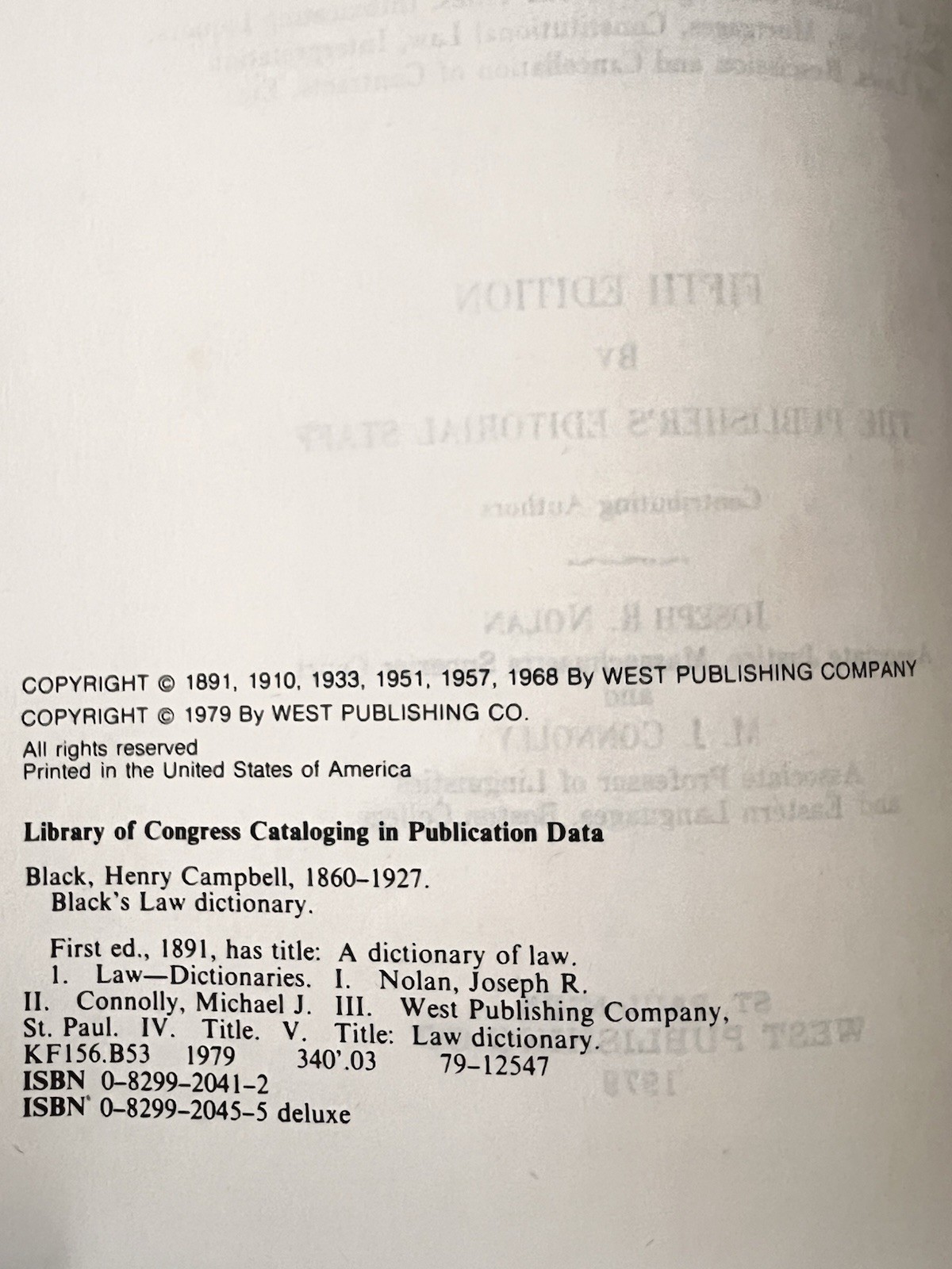 Black’s Law Dictionary by Henry Campbell Black, 1979 (5th Edition)