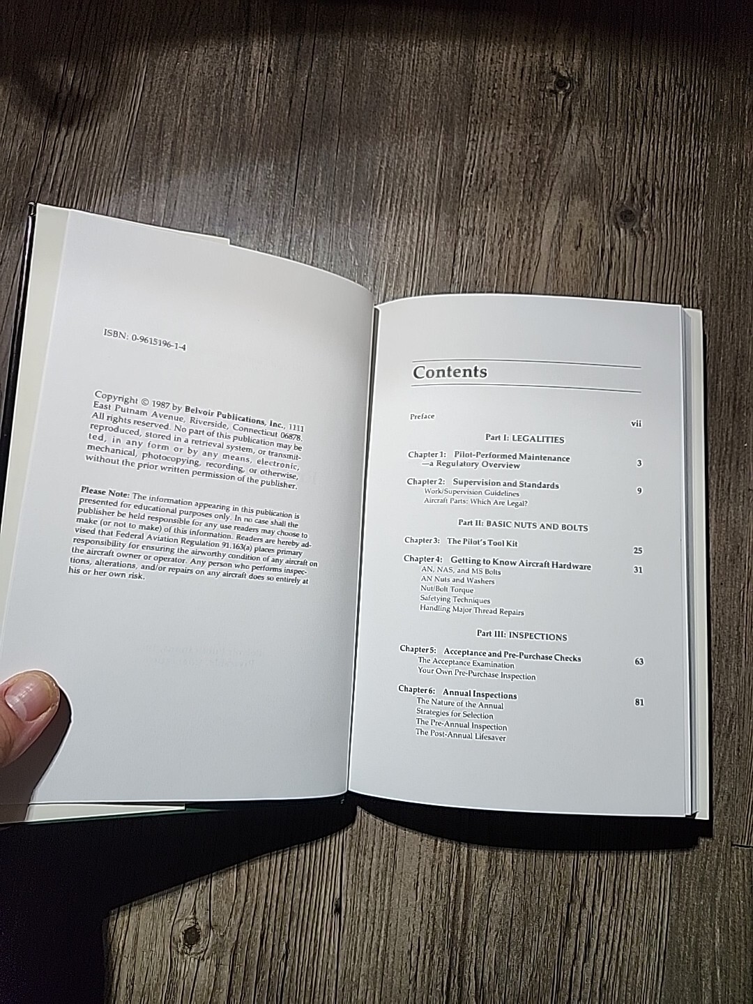 LIGHT PLANE MAINTENANCE LIBRARY, RULES & INSPECTIONS, 178 PAGES, 1987,