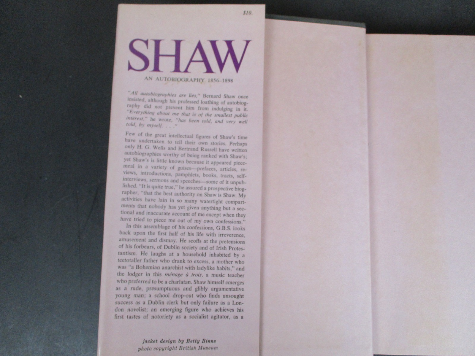 Shaw An Autobiography 2 Volumes 1898-1950 Playwright 1856-1898 Weintraub HCDJ VG
