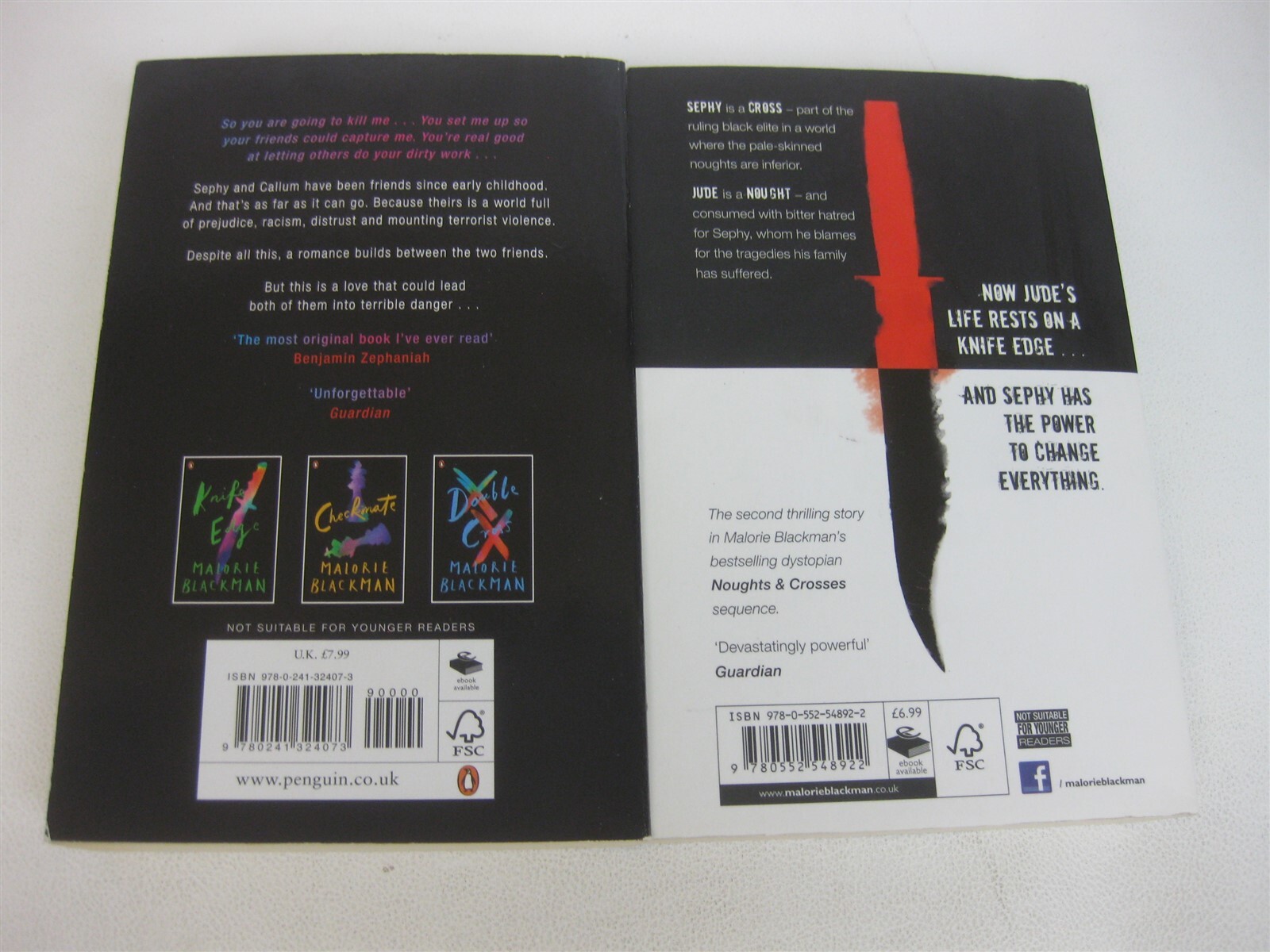 Malorie Blackman Lot 1st 4 Noughts and Crosses Knife Edge Checkmate Double Cross
