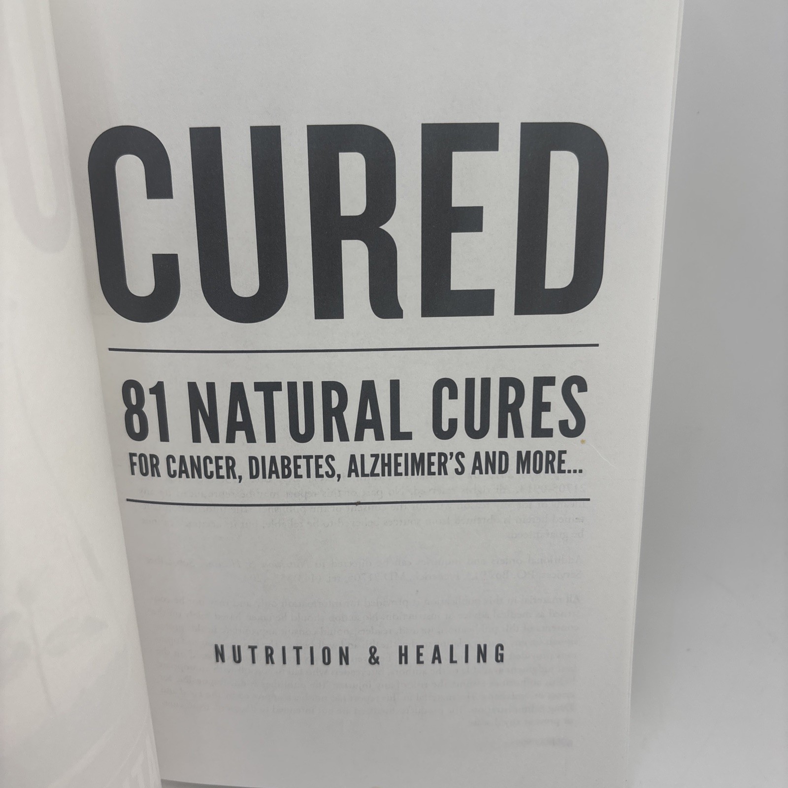 CURED 81 Natural Cures (2017, Paperback) Clean Inside