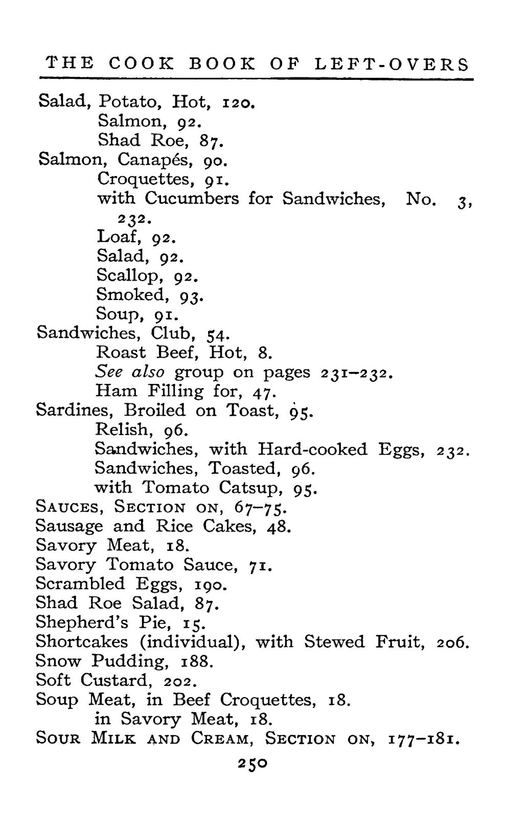 1911 The Cook Book Of Left Overs 252 Pages
