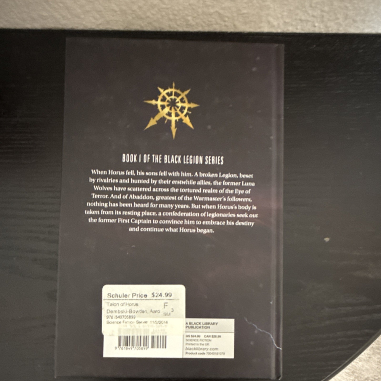 Black Library The Talon of Horus Hardcover by Aaron Dembski-Bowden, Black Legion