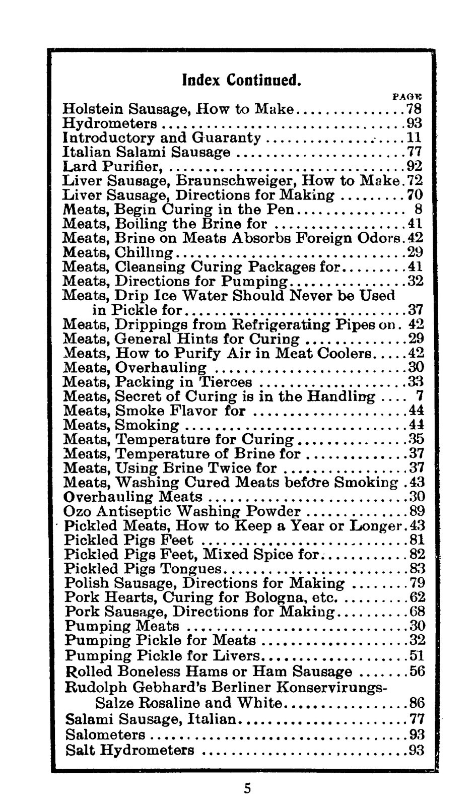 1904 Secrets Of Meat Curing And Sausage Making Cook Book 97 Pages