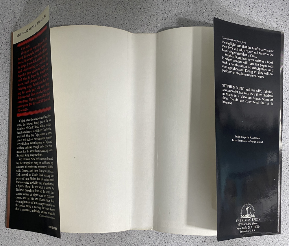 Stephen King CUJO 1981 Viking 1st Edition / 8th Printing – Hardcover – LIKE NEW!