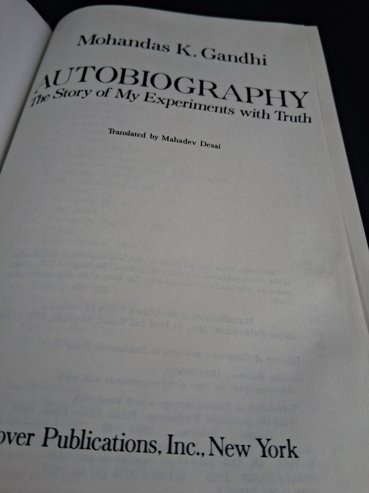 Mohandas K. Gandhi Autobiography