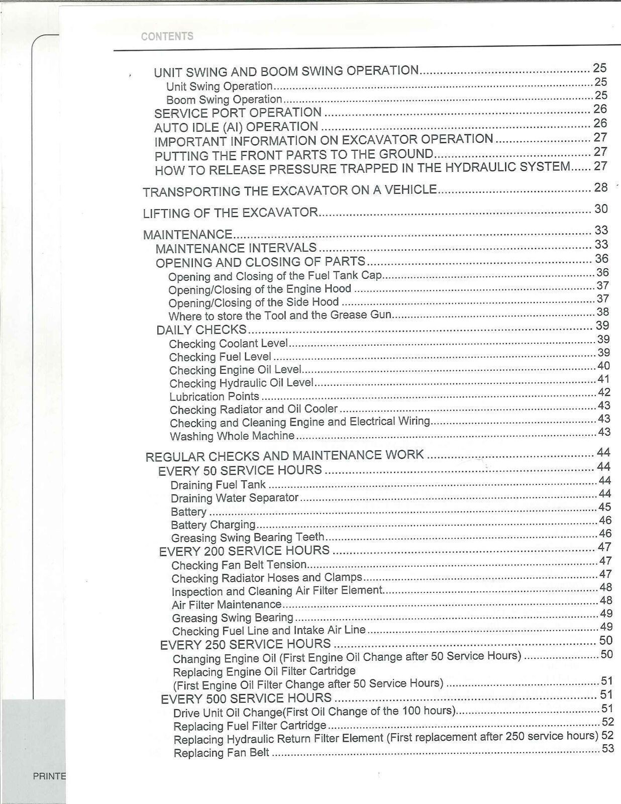 KUBOTA U30-5 U50-5 OPERATORS MANUAL – STEEL COIL BOUND – RUGGED COVERS