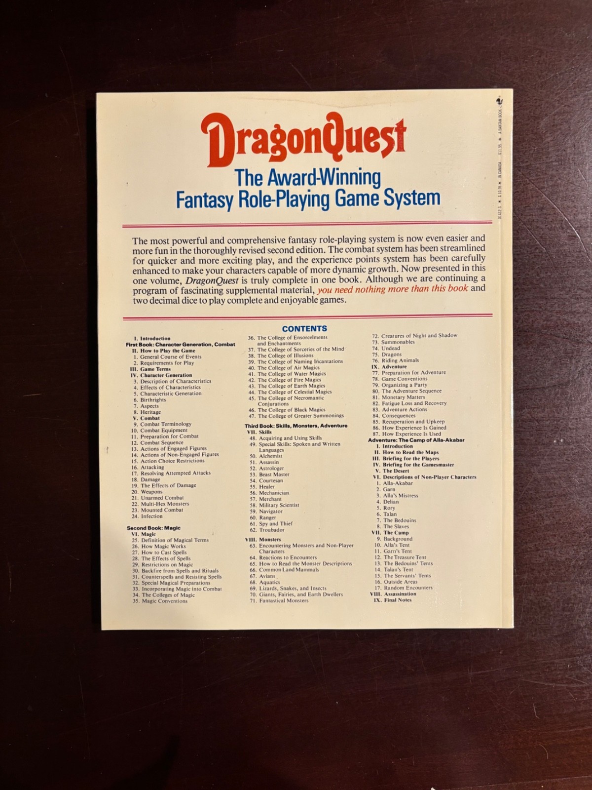 DragonQuest / NEW 2nd Edition / SPI / VTG RPG Heroic Adventure Book