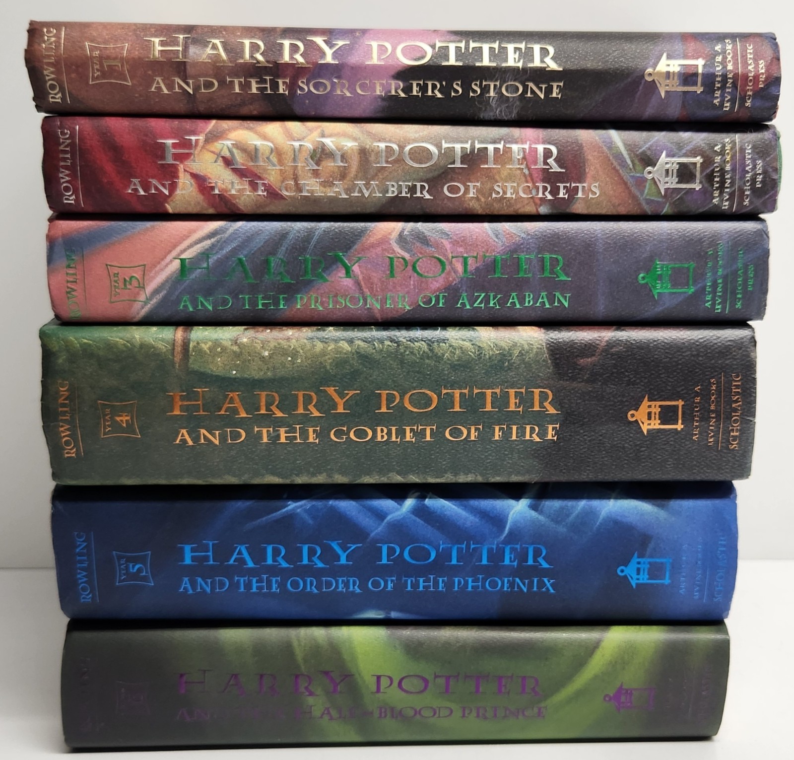 Harry Potter Hardcover Book Lot 1-6 W/ Dust Jackets Goblet Of Fire 1st Print