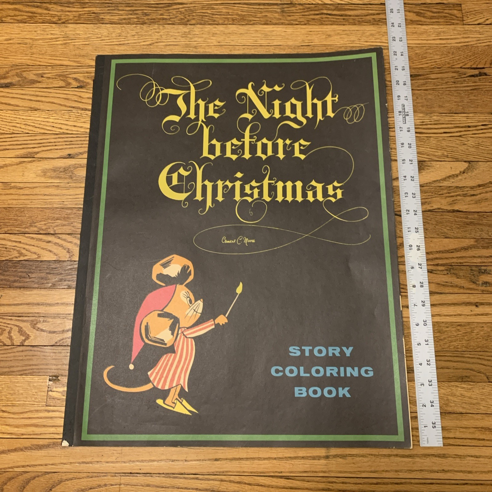 Vintage 1974 The Night Before Christmas Story Coloring Book Giant Size