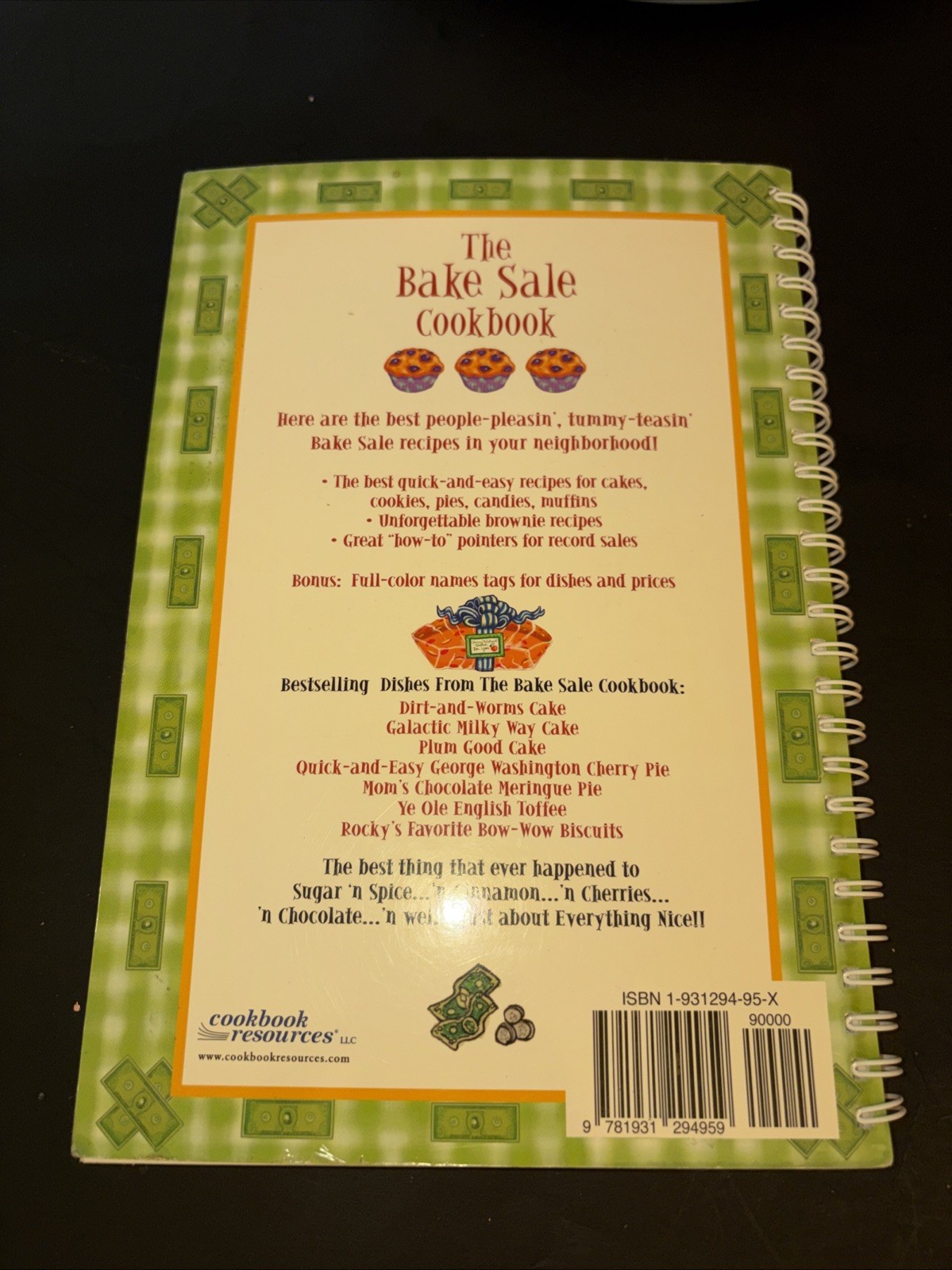 The Big Bake Sale Cookbook Cindy Baker ~ 2005 158 Pages Includes Adhesive Labels