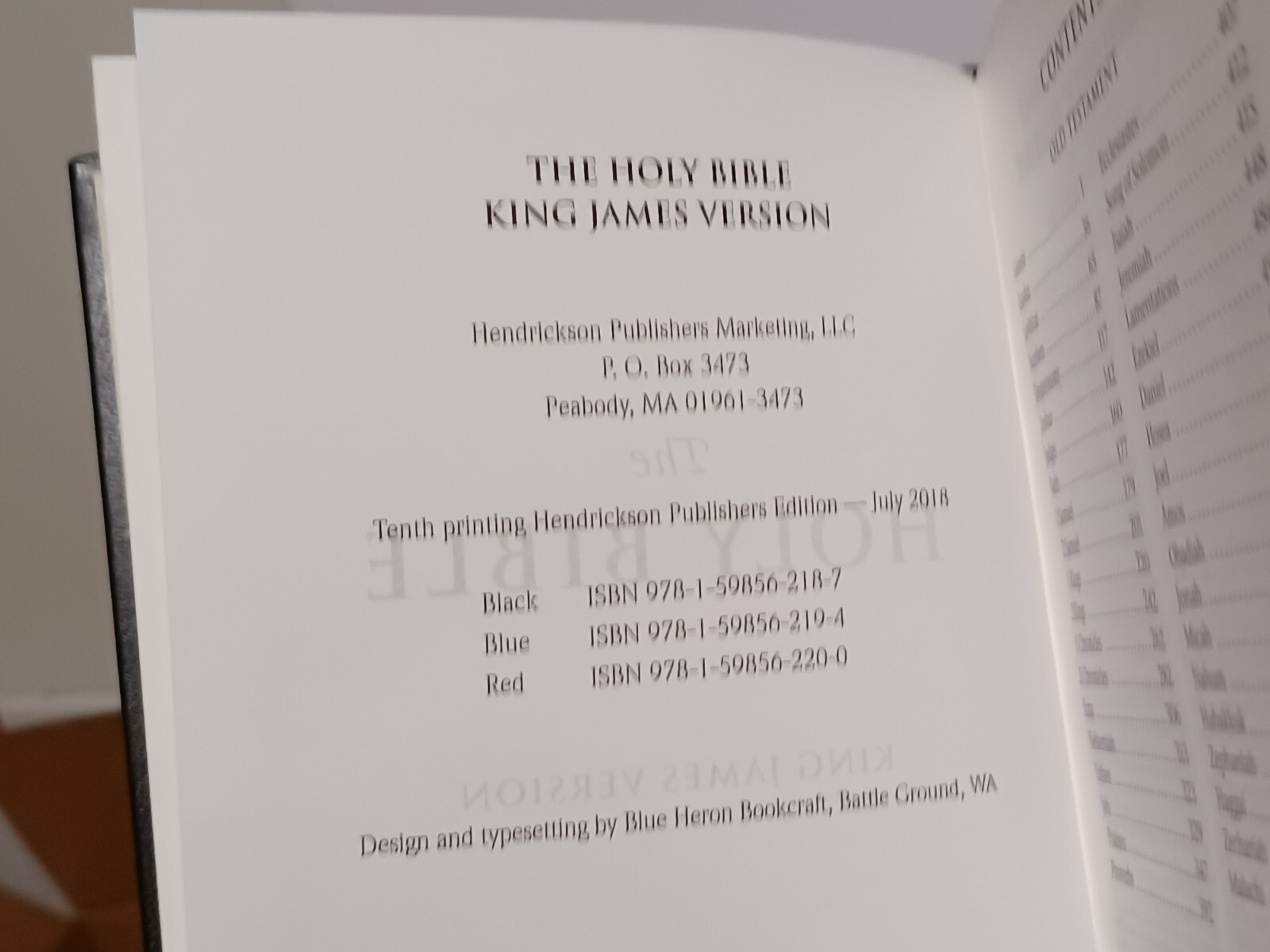 Holy Bible King James Version, Hendrickson Bibles- Reference Edition 2018