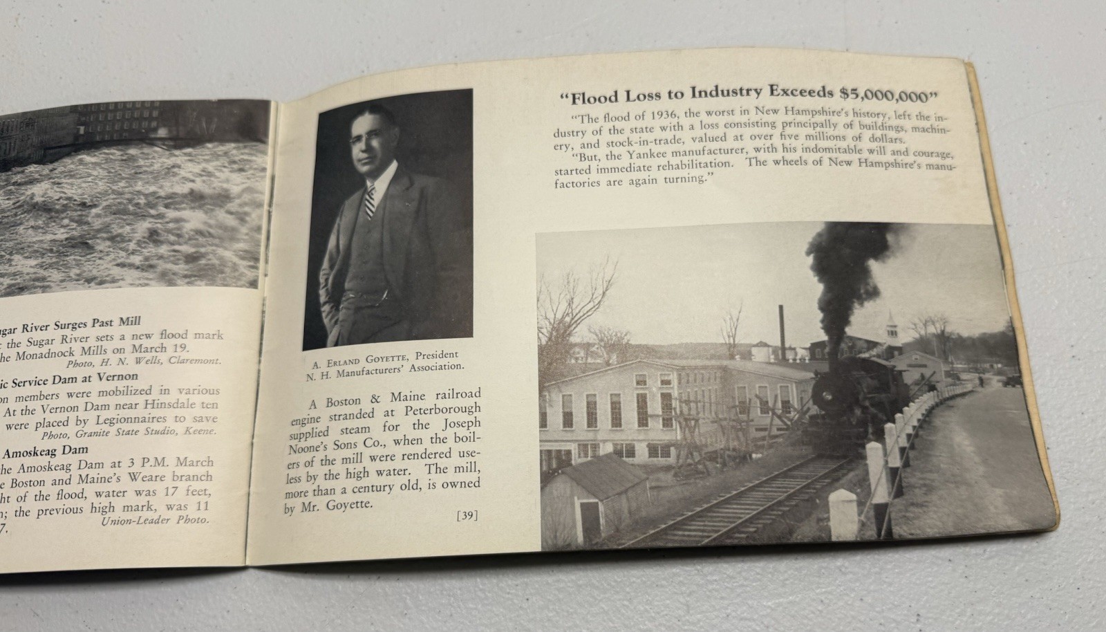 Flood Waters New Hampshire, 1936 Book Of Pictures From The Flood Of 1936