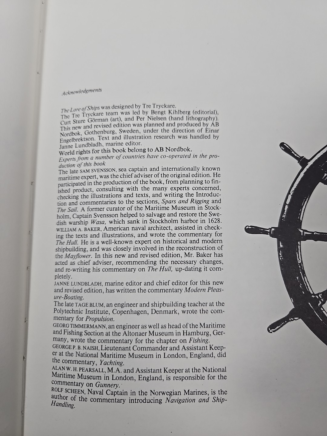 The Lore of Ships Revised Edition 1975 Hardcover by Tre Tryckare