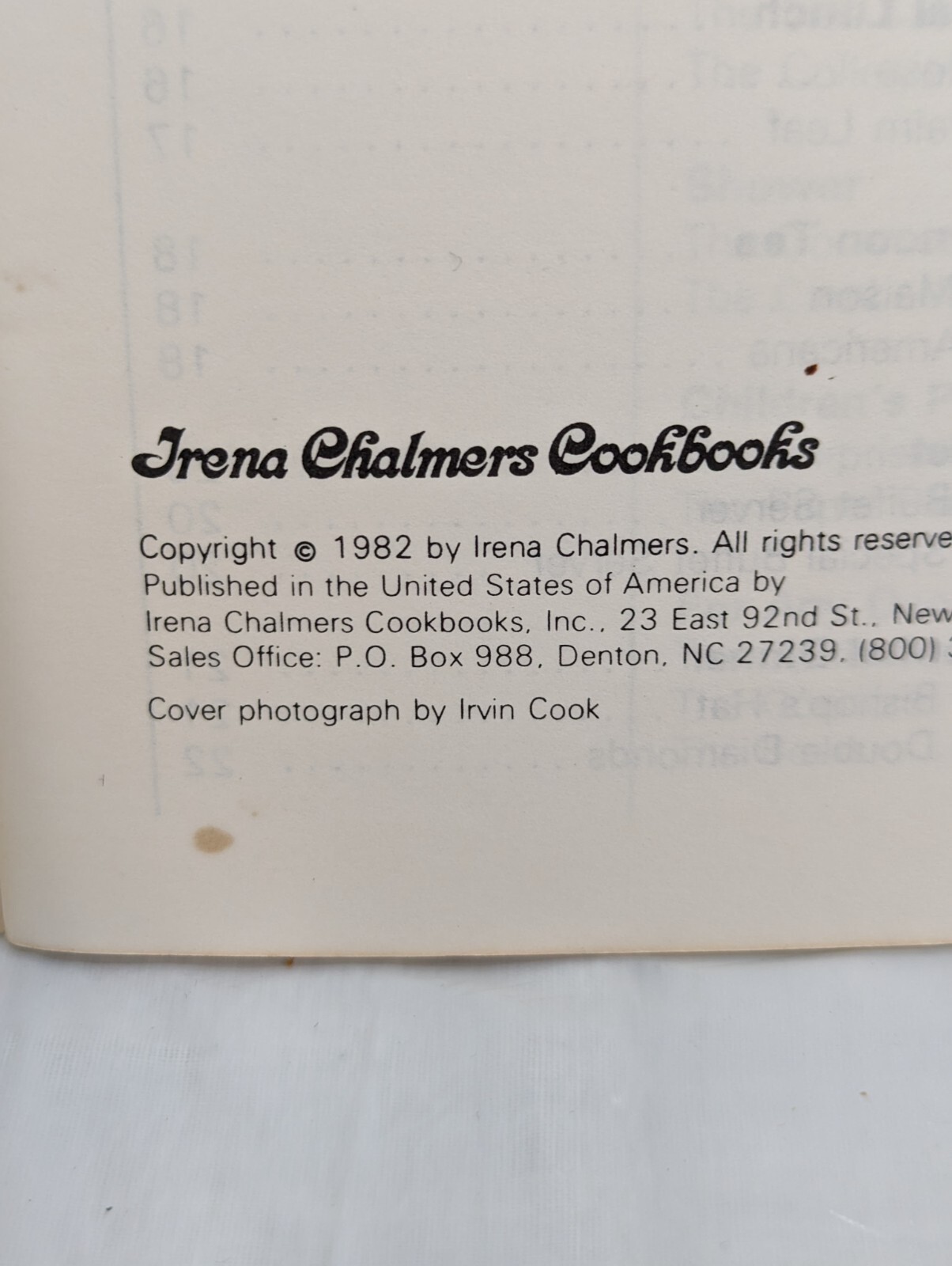 Napkin Folds Irena Chalmers 1982 Vintage Irena Chalmers Cookbooks