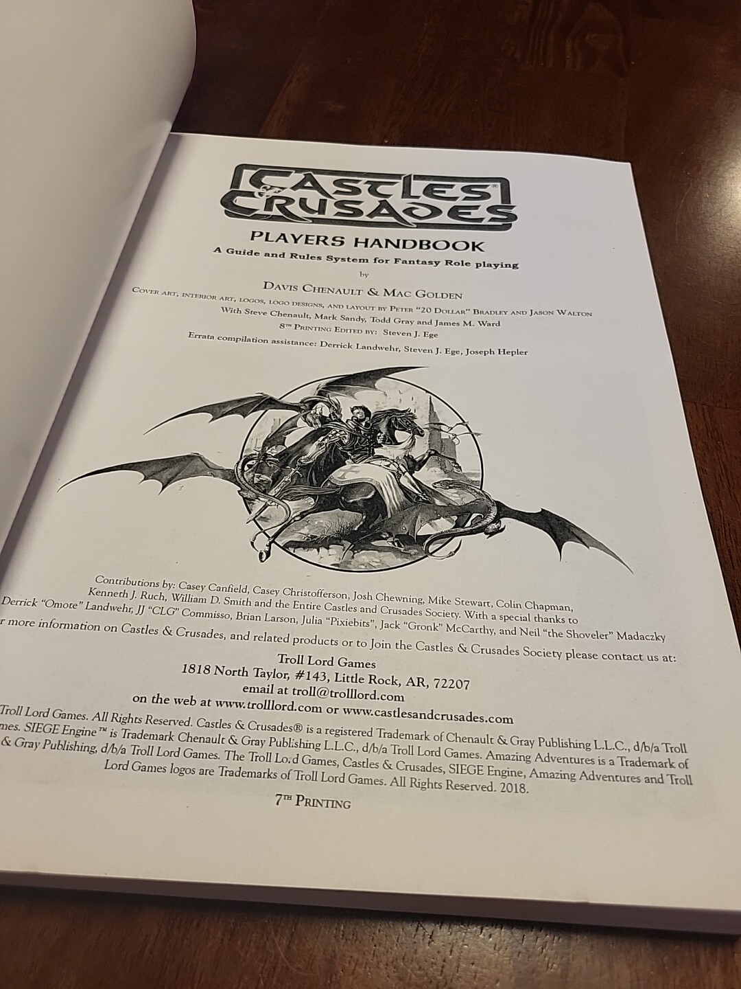 Castles & Crusades Players Handbook / Adventurers Backpack 2018 Double sided 1st
