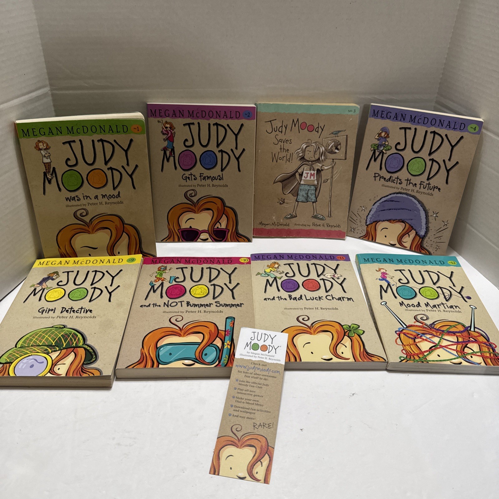 Lot Of 8 Judy Moody Books Megan McDonald 1-4 9-12 Like New Gets Famous In A Mood