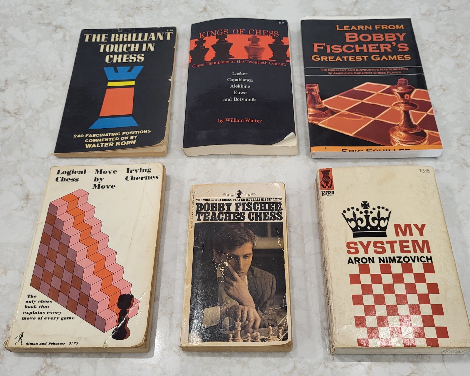 Tha Chess Book Collection Lot of 6 – Bobby Fischer, Irving Chernev, Nimzovich