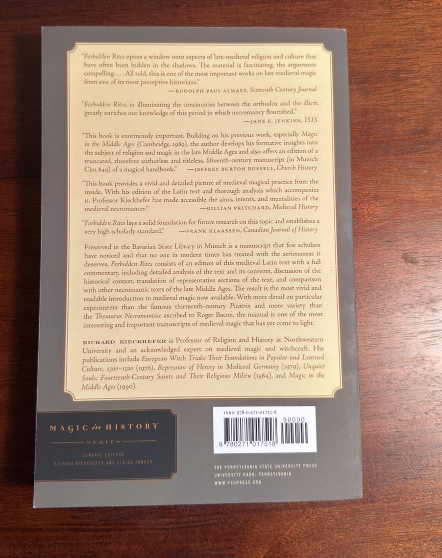 Forbidden Rites : A Necromancer’s Manual of the Fifteenth Century by Richard…