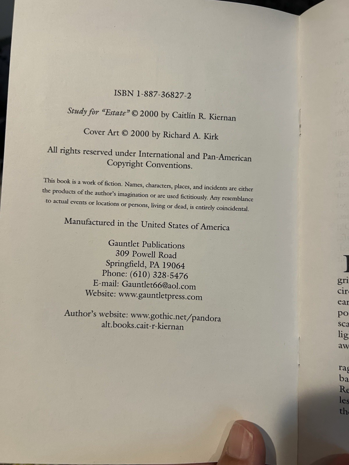 Chapbook Study for “Estate” by Caitlín R. Kiernan published by Gauntlet Press