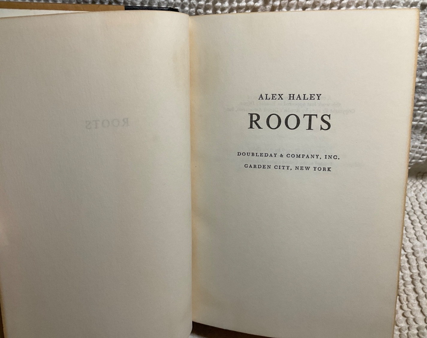 Roots, Alex Haley, 1976 Hardcover, Doubleday, No Dust Jacket