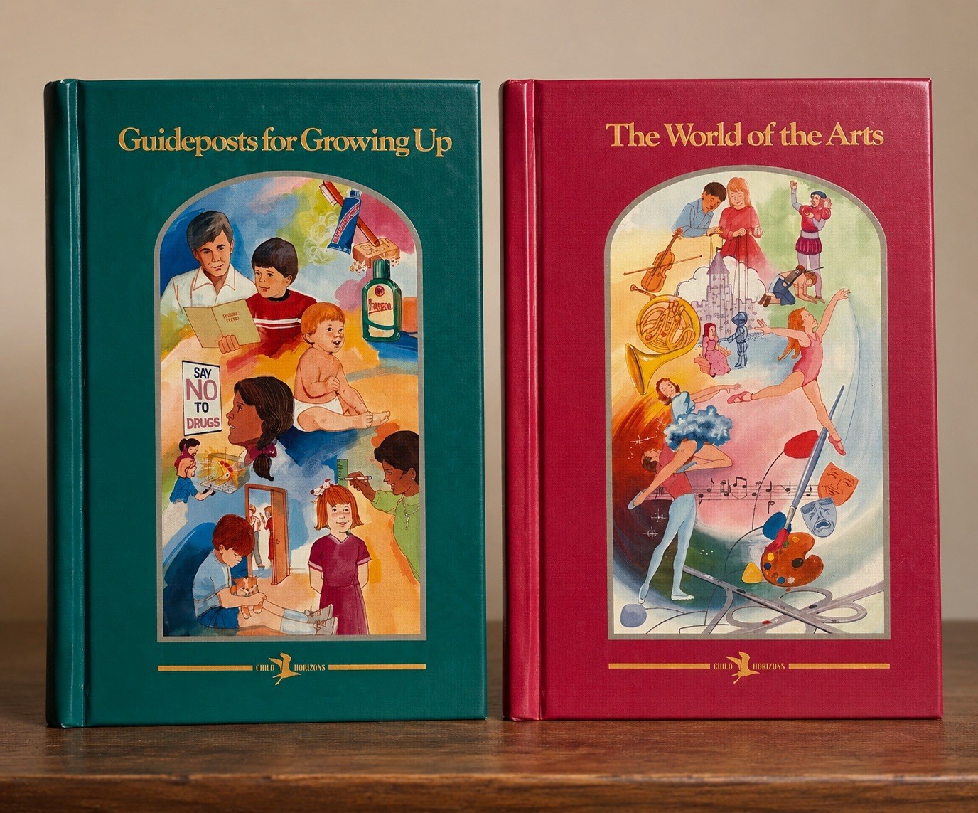 Vintage CHILD HORIZONS Book Lot The World Of The Arts Guideposts Growing Up HC