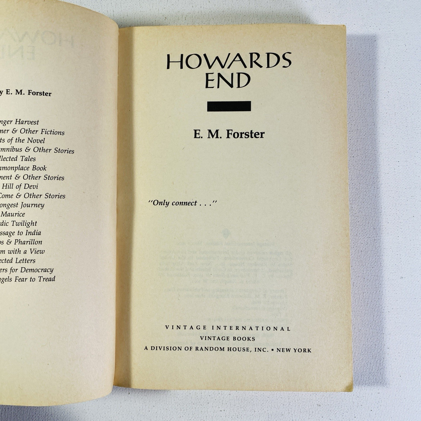 Howards End by E. M. Forster 1989, Trade Paperback