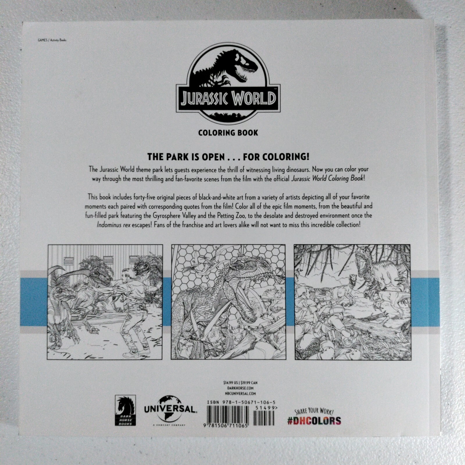 Jurassic World Coloring Book by N. B. C. NBC Universal (2019, Trade Paper…