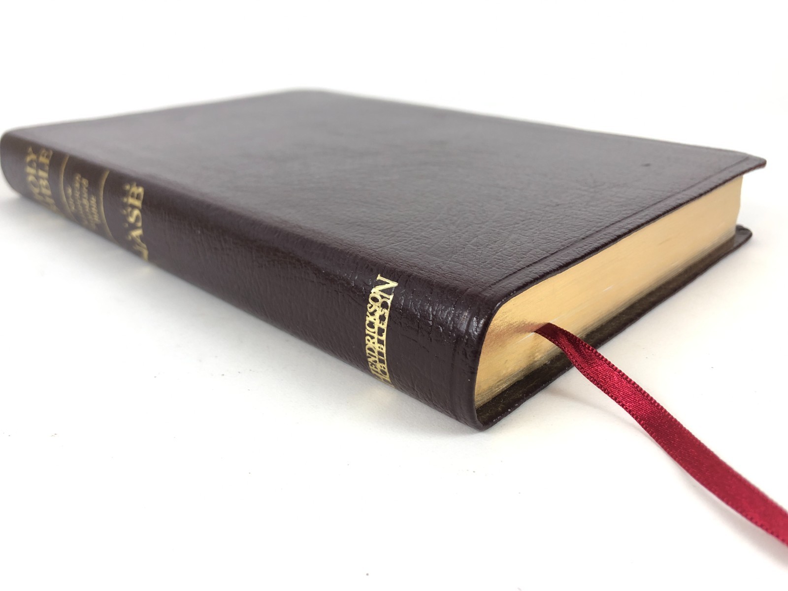 *VG+ unmarked* NASB Minister’s Bible Burgundy Leather Center Column Hendrickson